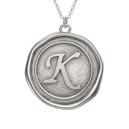 Initial Medallion Necklace - K