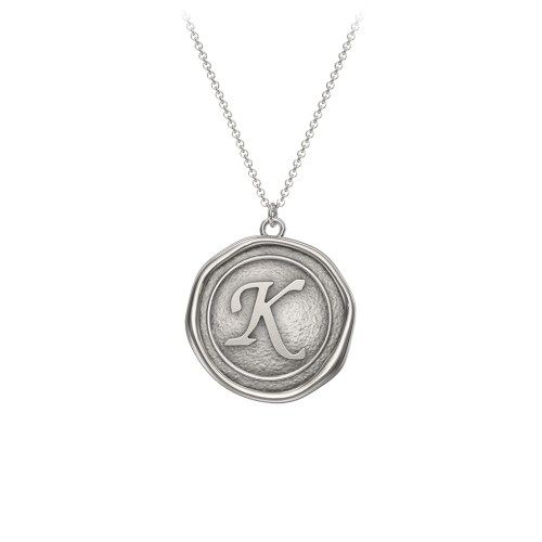 Initial Medallion Necklace - K – Sterling Silver