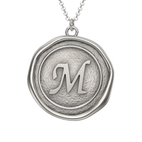 Initial Medallion Necklace - M – Sterling Silver