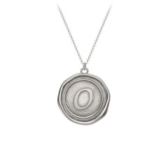 Initial Medallion Necklace - O – Sterling Silver