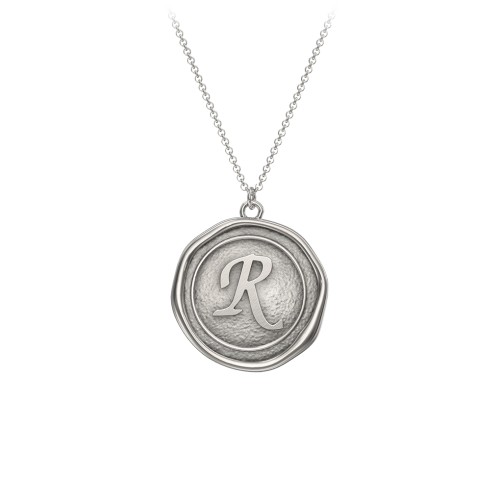 Initial Medallion Necklace - R