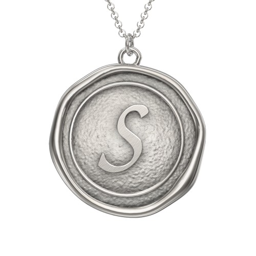 Initial Medallion Necklace - S – Sterling Silver