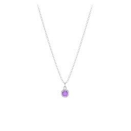 Bezel Set Multi-Birthstone Drop Necklace