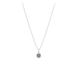 Bezel Set Multi-Birthstone Drop Necklace in 925 Sterling Silver with Alexandrite
