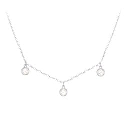Bezel Set Birthstone Drop Necklace - 3 Stone