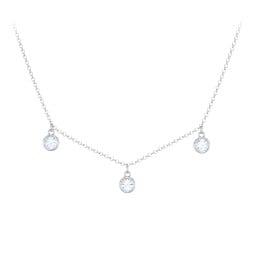 Bezel Set Birthstone Drop Necklace - 3 Stone