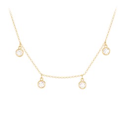 Bezel Set Birthstone Drop Necklace - 4 Stone