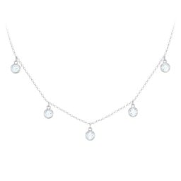 Bezel Set Birthstone Drop Necklace - 5 Stone