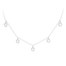 Bezel Set Birthstone Drop Necklace - 5 Stone