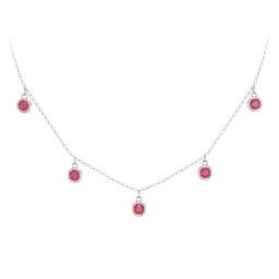 Bezel Set Birthstone Drop Necklace - 5 Stone