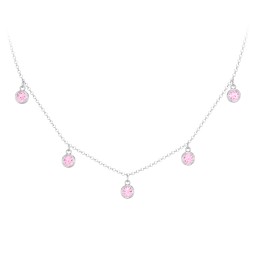 Bezel Set Birthstone Drop Necklace - 5 Stone