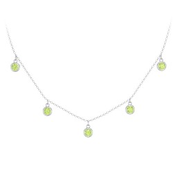 Bezel Set Birthstone Drop Necklace - 5 Stone