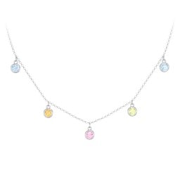 Bezel Set Birthstone Drop Necklace - 5 Stone