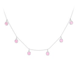 Bezel Set Birthstone Drop Necklace - 6 Stone