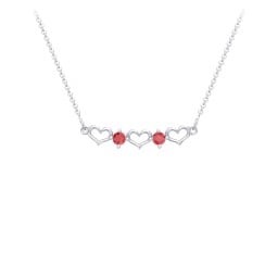 Heart To Heart Necklace with 2 Birthstones
