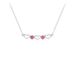 Heart To Heart Necklace with 2 Birthstones