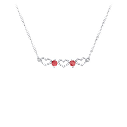 Heart To Heart Necklace with 2 Birthstones