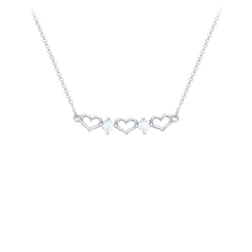 Heart To Heart Necklace with 2 Birthstones