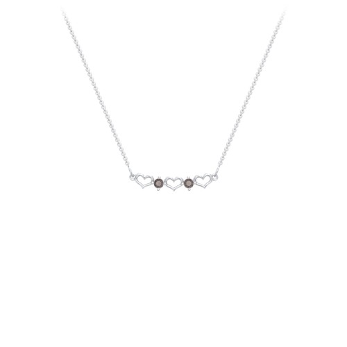 Heart To Heart Necklace with 2 Birthstones