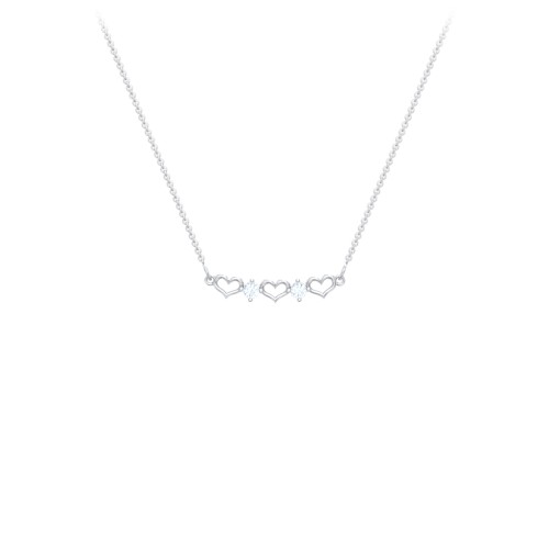 Heart To Heart Necklace with 2 Birthstones