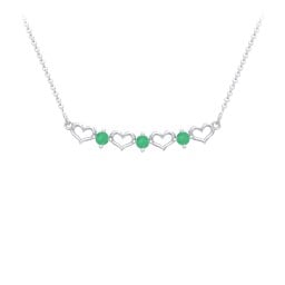 Heart To Heart Necklace with 3 Birthstones