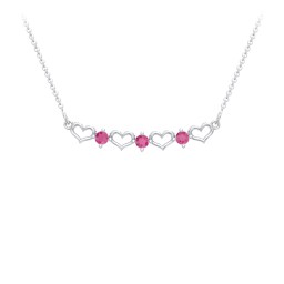 Heart To Heart Necklace with 3 Birthstones