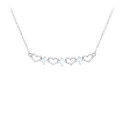 Heart To Heart Necklace with 3 Birthstones