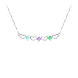 Heart To Heart Necklace with 3 Birthstones