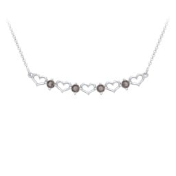 Heart To Heart Necklace with 4 Birthstones