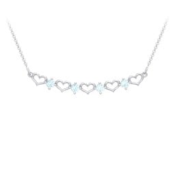 Heart To Heart Necklace with 4 Birthstones