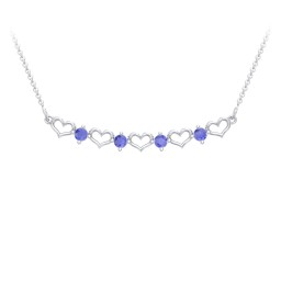 Heart To Heart Necklace with 4 Birthstones