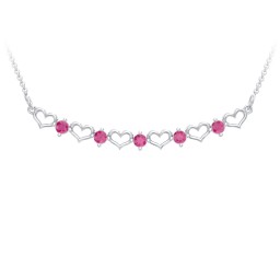 Heart To Heart Necklace with 5 Birthstones