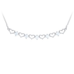 Heart To Heart Necklace with 5 Birthstones