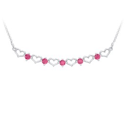 Heart To Heart Necklace with 5 Birthstones