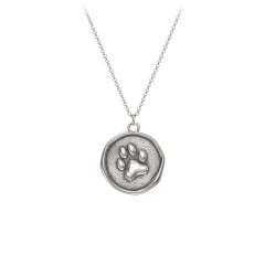 Engravable Paw Print Medallion Necklace