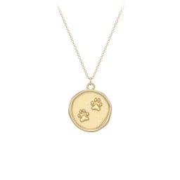 Engravable Paw Prints Medallion Necklace