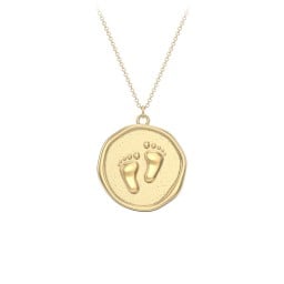Engravable Baby Footprint Medallion Necklace