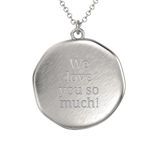 Engravable Baby Footprint Medallion Necklace