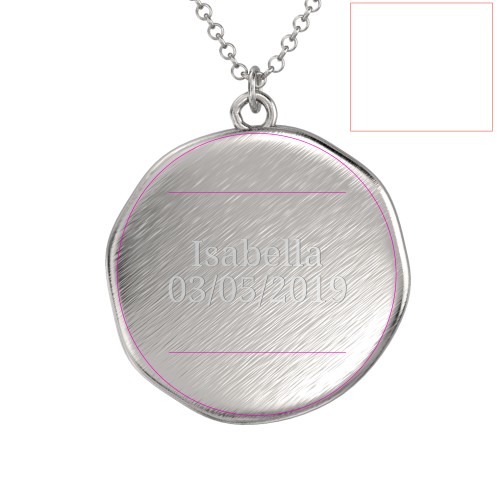 Engravable Baby Footprint Medallion Necklace with Birthstone – Sterling Silver with Amethyst