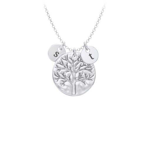 Family Tree Necklace with 2 Engravable Discs