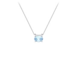 East-West Oval Necklace with Gemstone