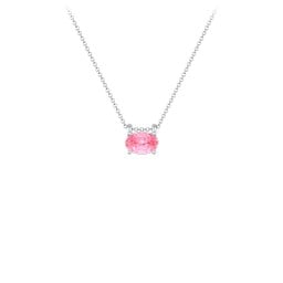 East-West Oval Necklace with Gemstone