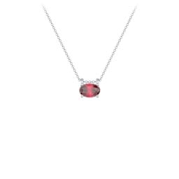 East-West Oval Necklace with Gemstone