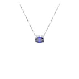 East-West Oval Necklace with Gemstone
