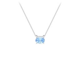 East-West Oval Necklace with Gemstone