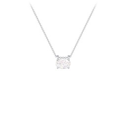 East-West Oval Necklace with Gemstone