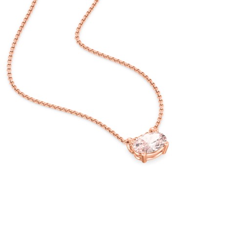 East-West Oval Necklace with Gemstone