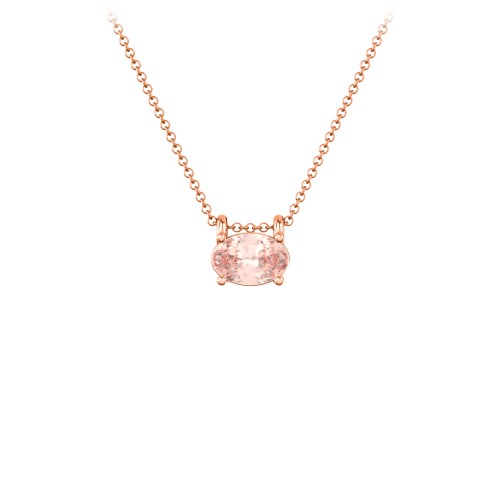 East-West Oval Necklace with Gemstone