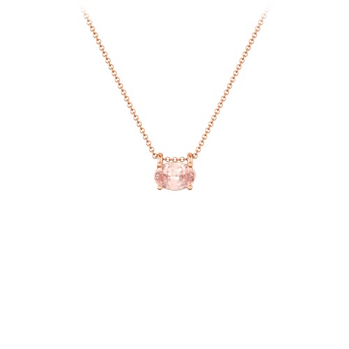 East-West Oval Necklace with Gemstone