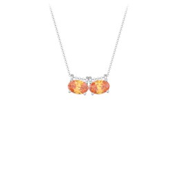 East-West Oval Necklace with 2 Gemstones
